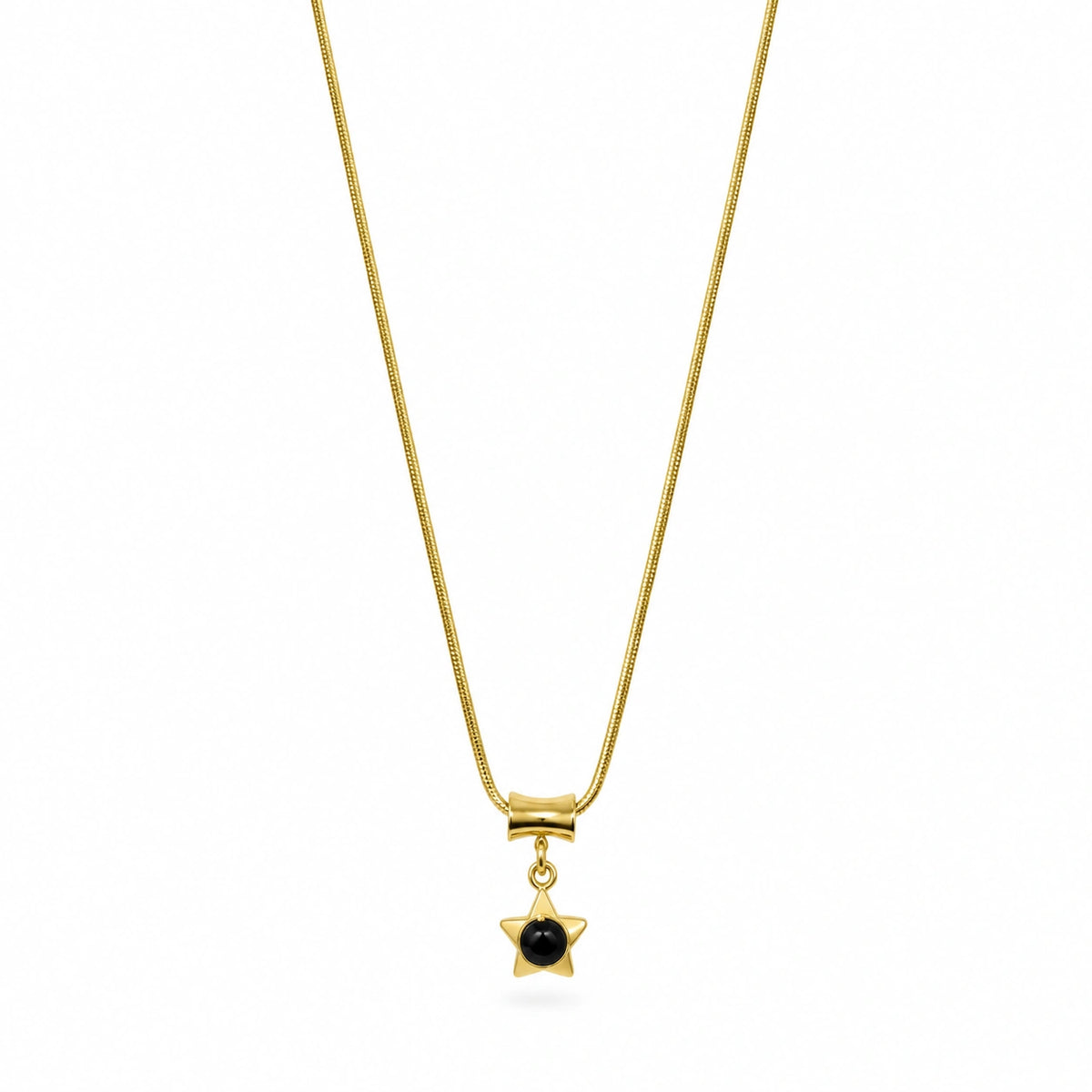 Golden Black Star Charm Necklace for Women