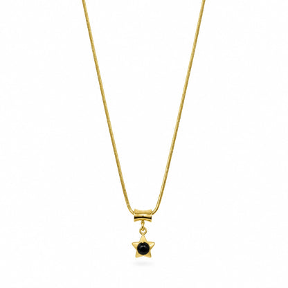 Golden Black Star Charm Necklace for Women