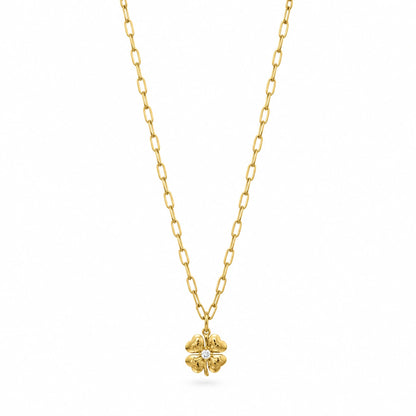 Golden Floral Cluster Charm Necklace for Women