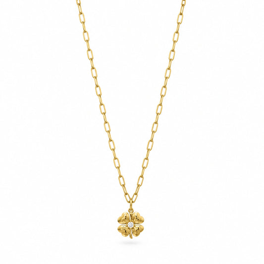 Golden Floral Cluster Charm Necklace for Women