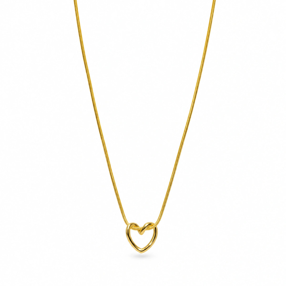 Golden Heart Charm Pendant Necklace for Women