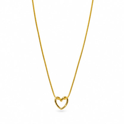 Golden Heart Charm Pendant Necklace for Women