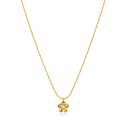 Golden Floral Charm Pendant Necklace for Women