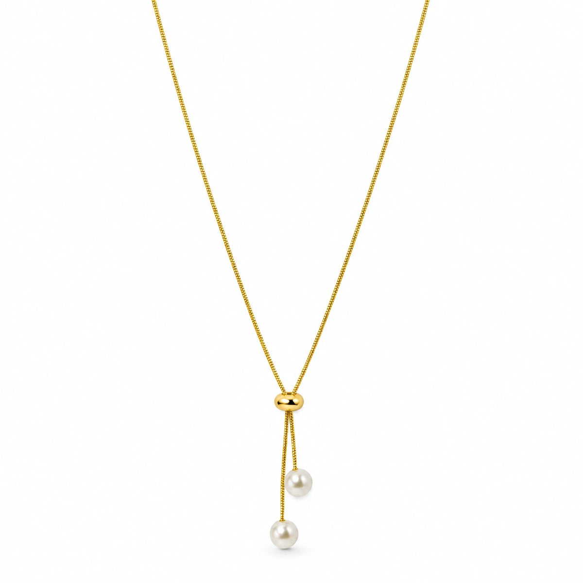 Golden Pearl Tassel Drop Necklace for Women