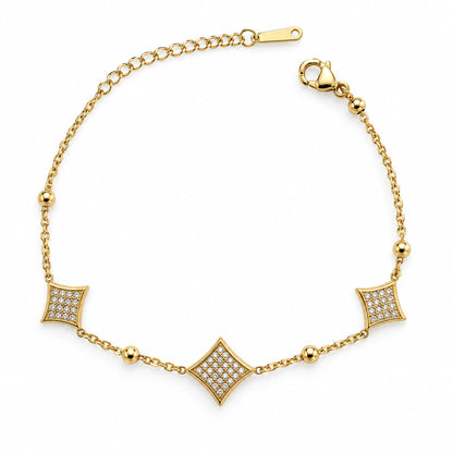 Geometric Stone Gold Plated Bracelet for Women