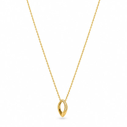 Golden Oval Link Pendant Necklace for Women