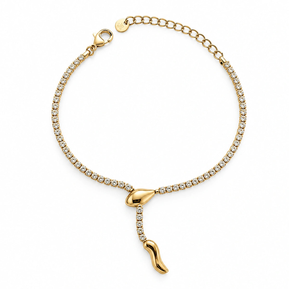 Double Layer Stone Pendant Gold Plated Bracelet for Women