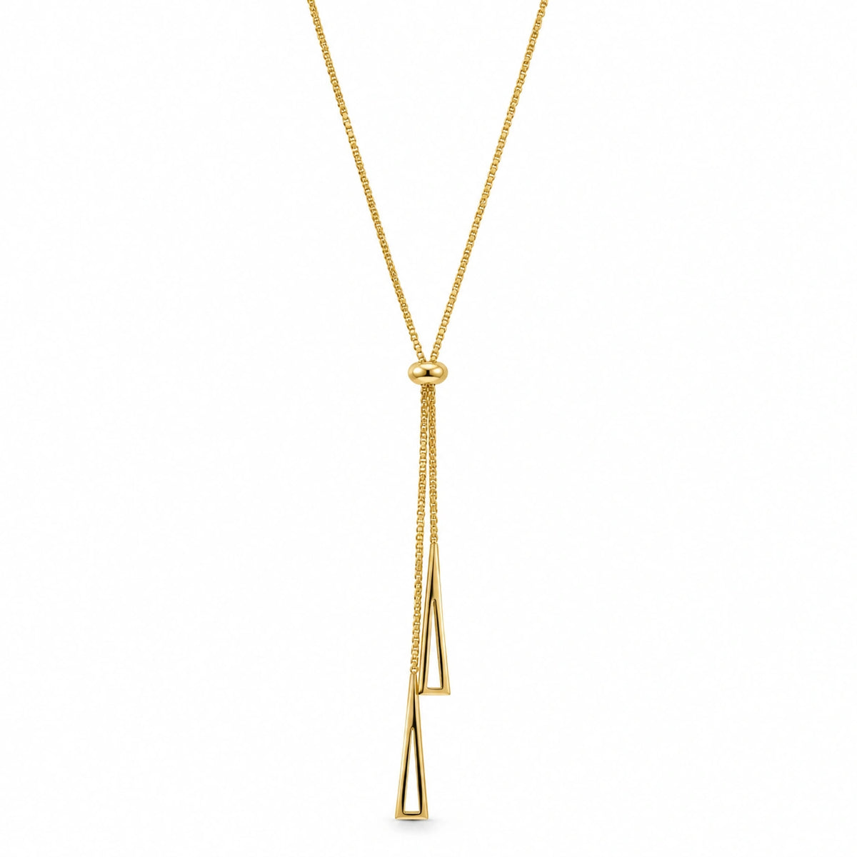 Golden Geometric Thread Pendant Necklace for Women