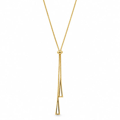 Golden Geometric Thread Pendant Necklace for Women