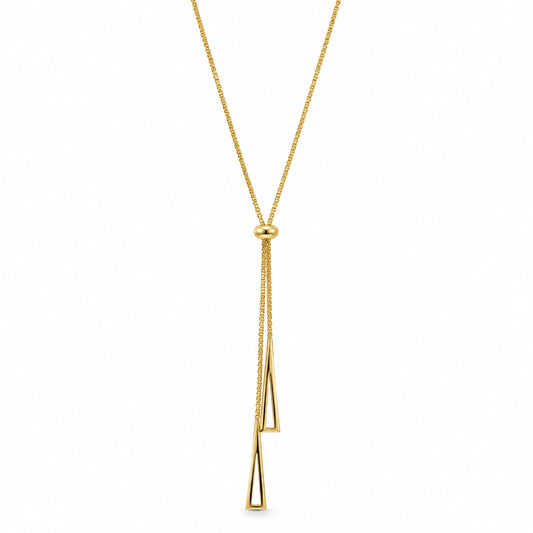 Golden Geometric Thread Pendant Necklace for Women