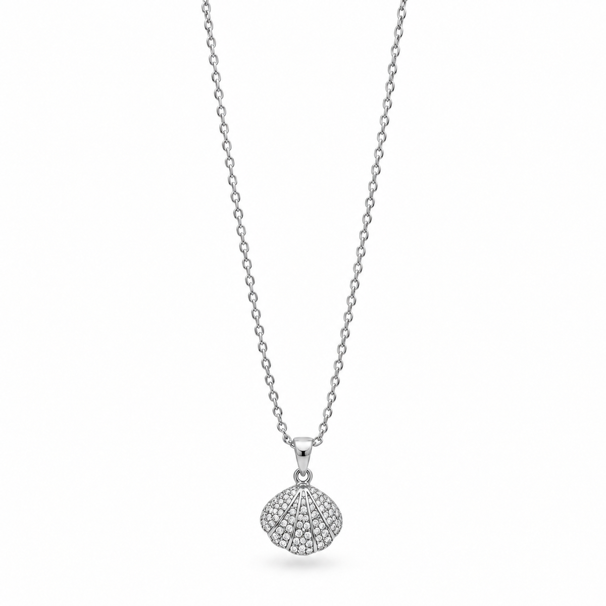 Silver Tone Textured Round Disc Pendant Necklace for Women